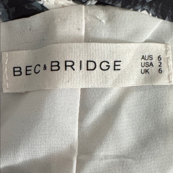 BEC & BRIDGE Gray White Patterned Maxi Dress Cocktail Wedding Party Sleeveless 2 - Picture 6 of 7